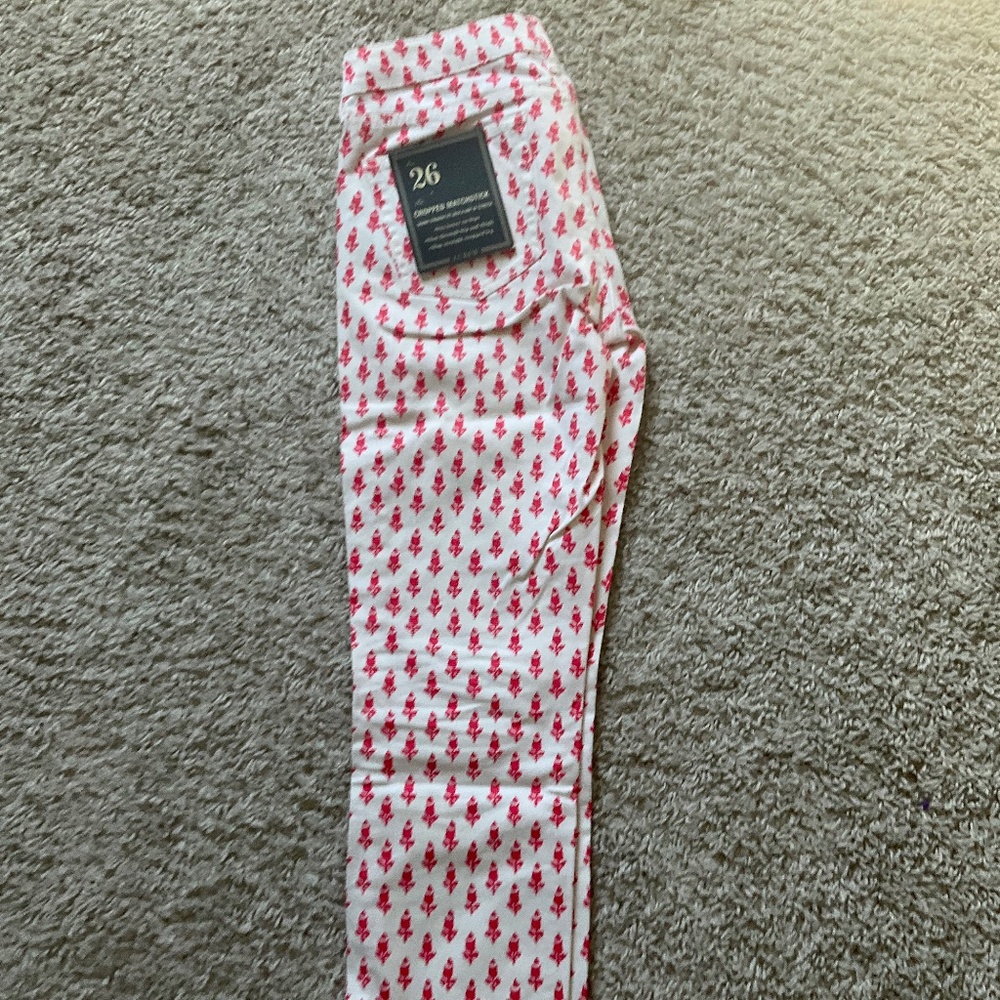 J.CREW CROPPED MATCHSTICK JEANS IN THISTLE PRINT. SIZE:26. ITEM # 58224.
